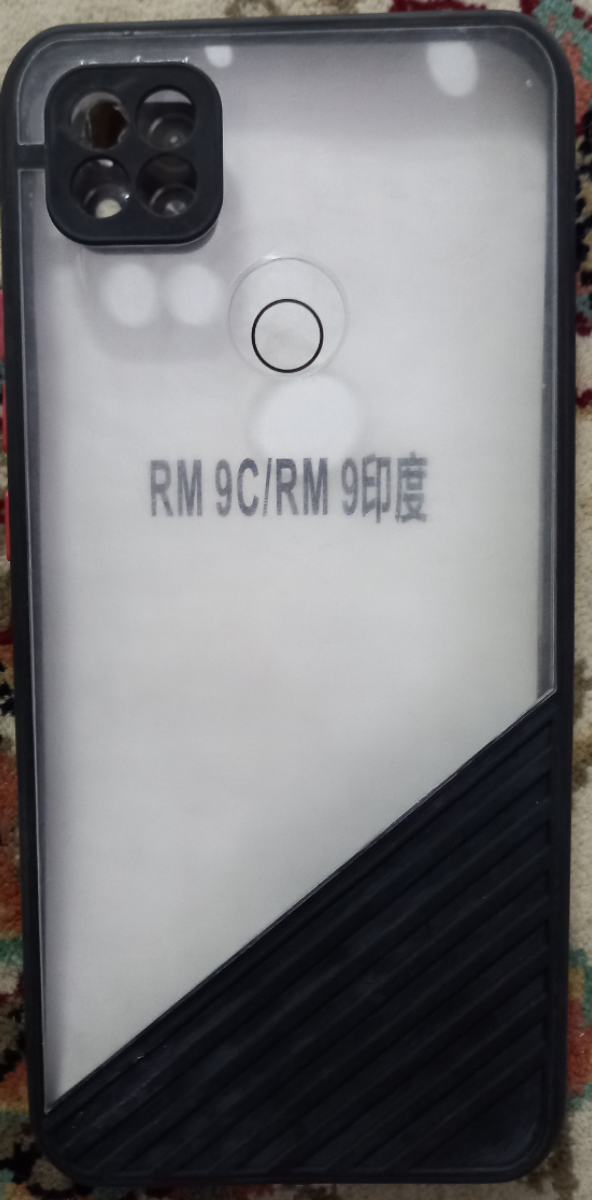 قاب گوشی Redmi 9C  شیائومی طرح پشت طلق شفاف دور سیلیکونی مشکی