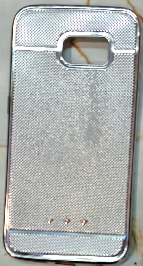 قاب گوشی Galaxy S6 edge سامسونگ طرح براق نقره ای کد843