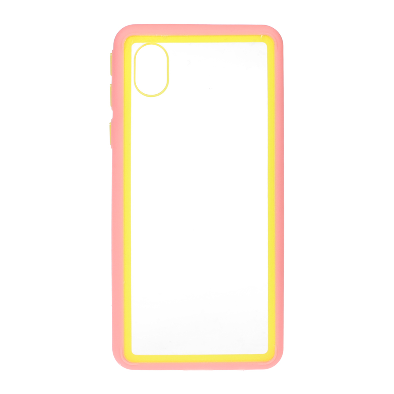 قاب  گوشی Samsung A01 Core / M01 Coreطرح دور رنگ پشت شفاف  صورتی کد2276