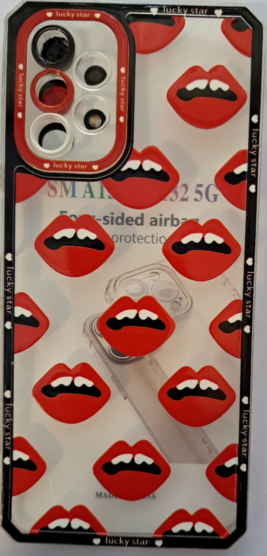 قاب  گوشی Samsung A13 4G/A32 5Gطرح پشت شفاف فانتزی محافظ لنزدارکد2412