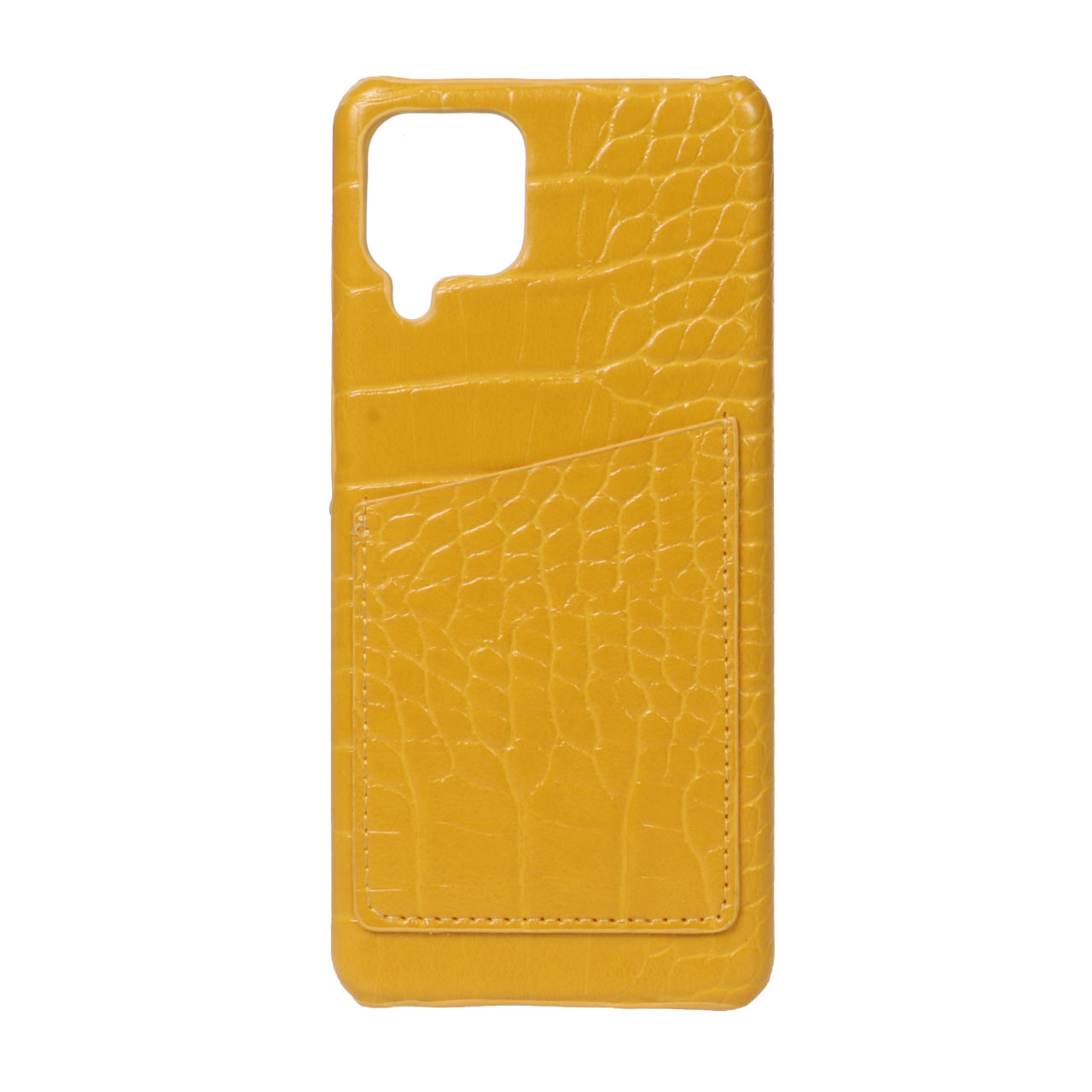 قاب  گوشی Samsung A22-4Gطرح چرم جاکارتی دار  - زردکد2498