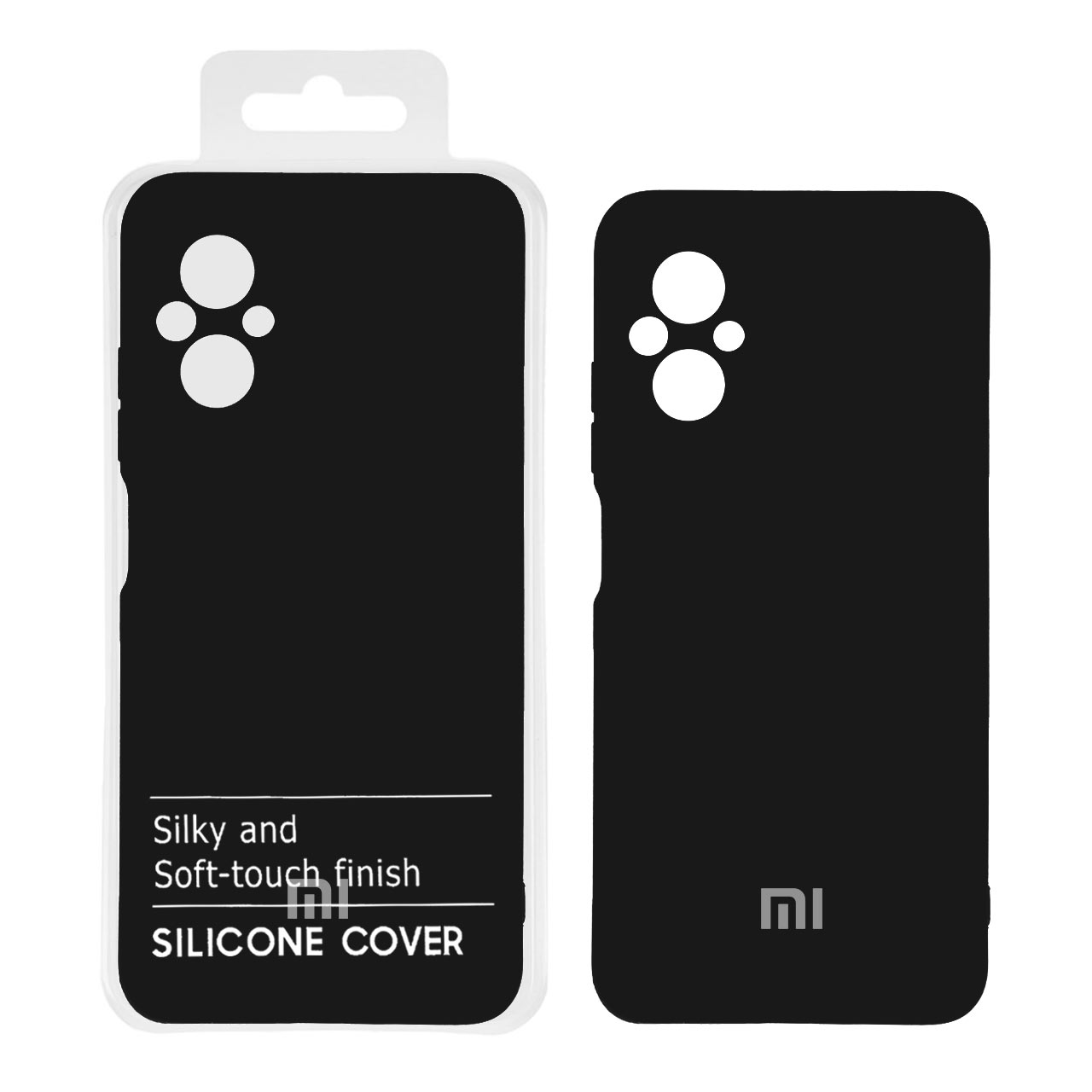 قاب گوشی Xiaomi Redmi 11 Prime -RFطرح نیو سیلیکون محافظ لنزدارمشکی(پک دار)کد3785