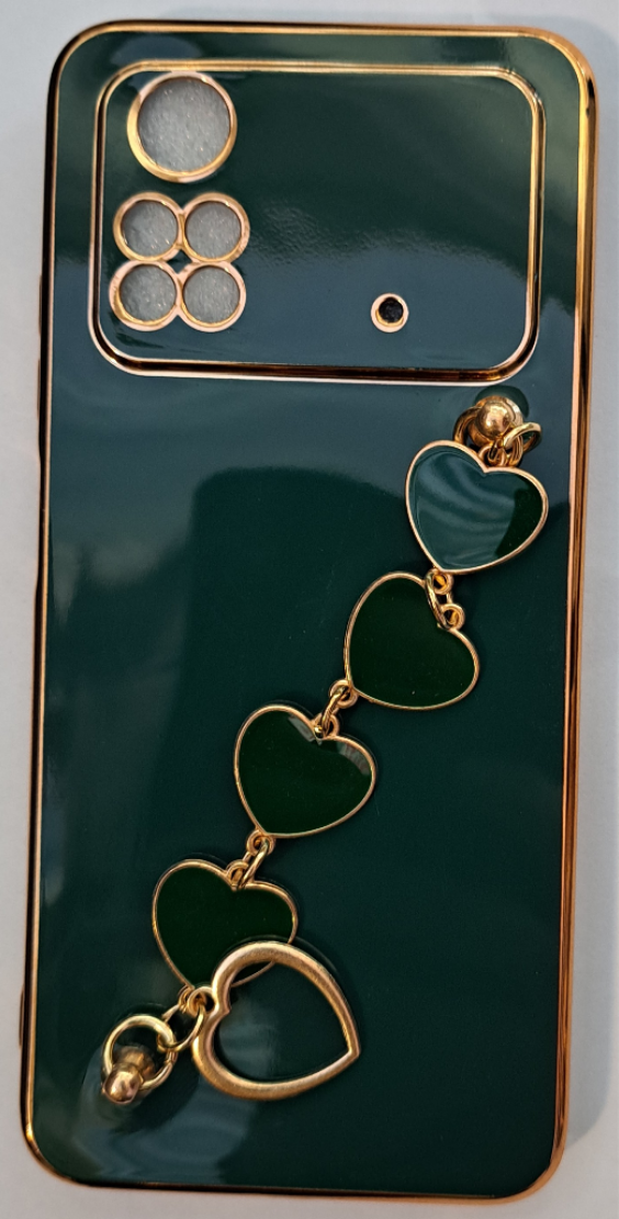 قاب  گوشی Xiaomi Poco M4 Proطرح my caseدورطلایی دستبندی قلبی محافظ لنزدار94کد5641