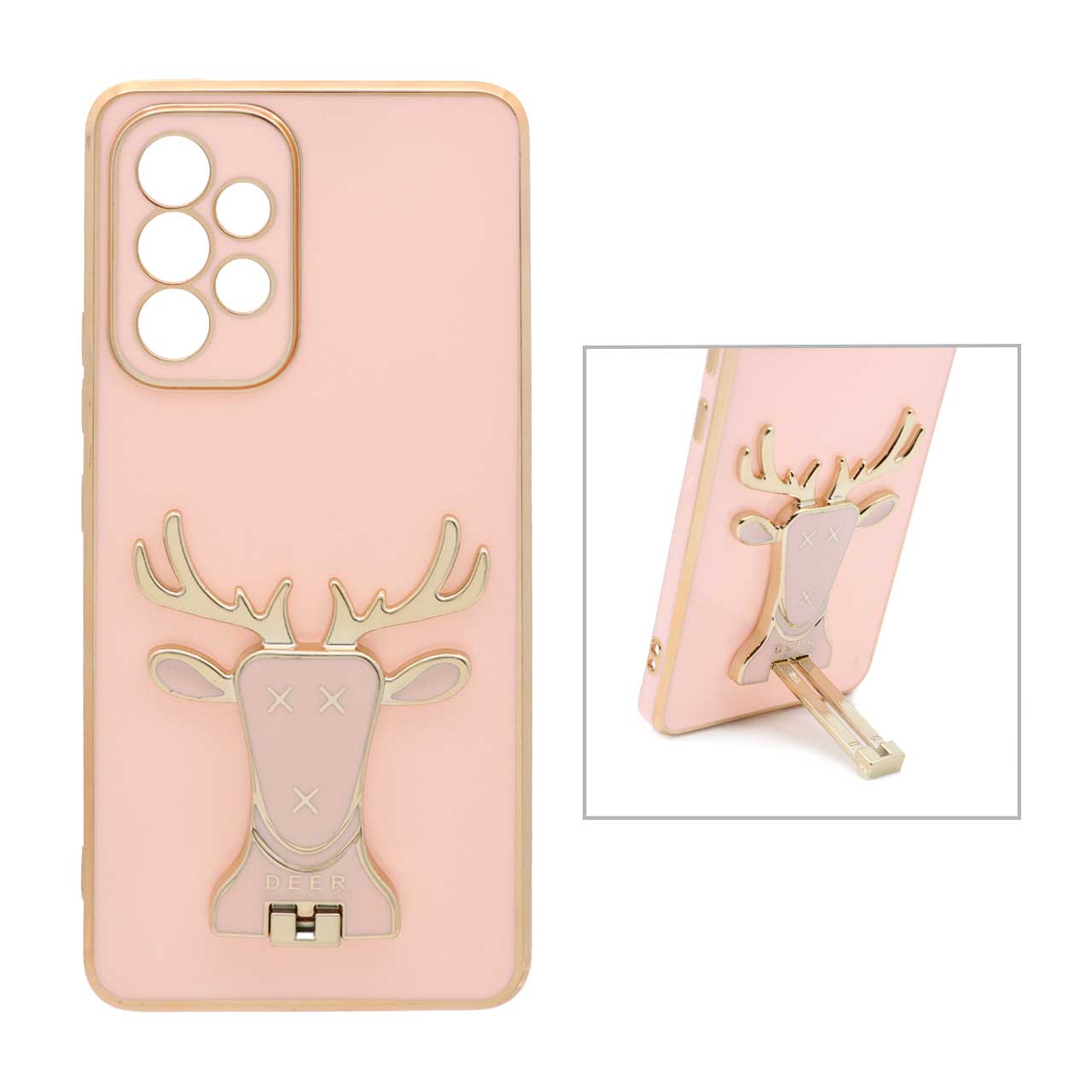 قاب  گوشی  Samsung A52 / A52SطرحMy Case گوزنی صورتی103کد6253