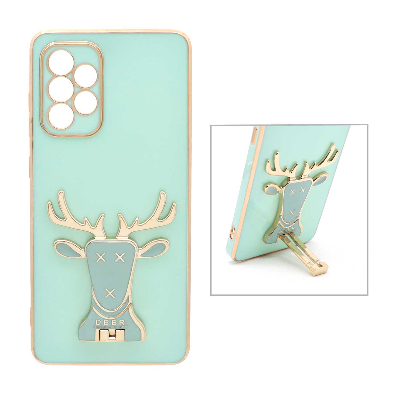 قاب  گوشی  Samsung A52 / A52SطرحMy Case گوزنی سبزروشن103کد6254