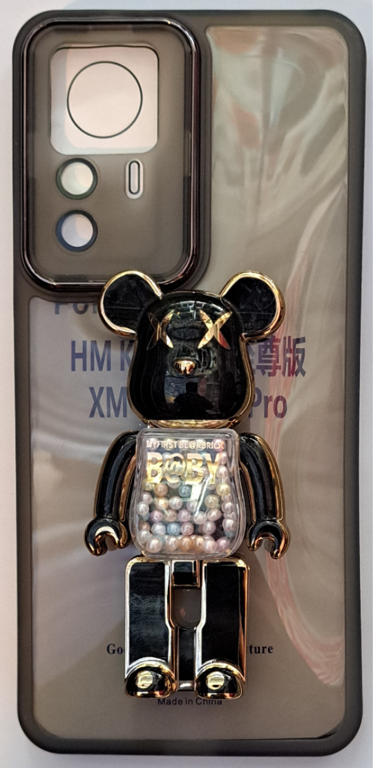 قاب گوشیXiaomi Mi 12T / Mi 12T PrOطرح TPUمحافظ لنزدارهولدردارخرسی چرخشی نگینی 79کد7703