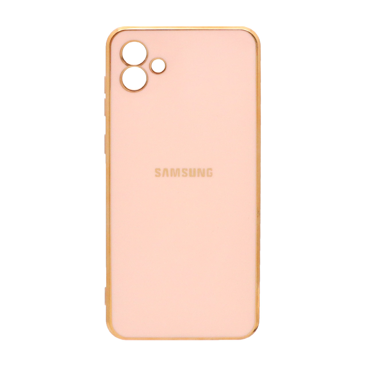 قاب  گوشی Samsung A04 / M13-5Gطرح محافظ لنزدار My Case لوگو دار صورتی73کد7916