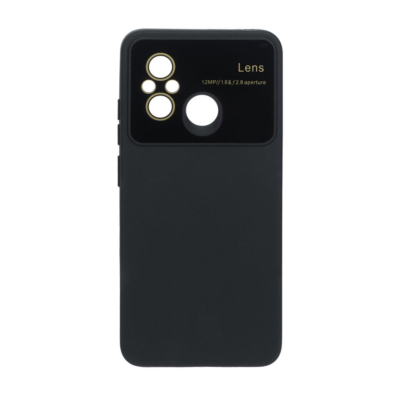 قاب  گوشی Xiaomi Redmi 12C / Redmi 11A / Poco C55 طرح سیلیکونی محافظ لنز شیشه ای مشکی کد60/9160