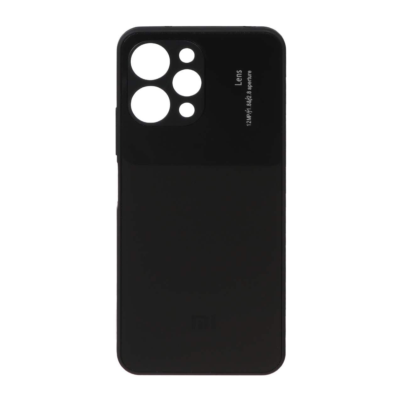 قاب  گوشیXiaomi Redmi 12 طرح سیلیکونی محافظ لنز شیشه ای مشکی کد60/9528
