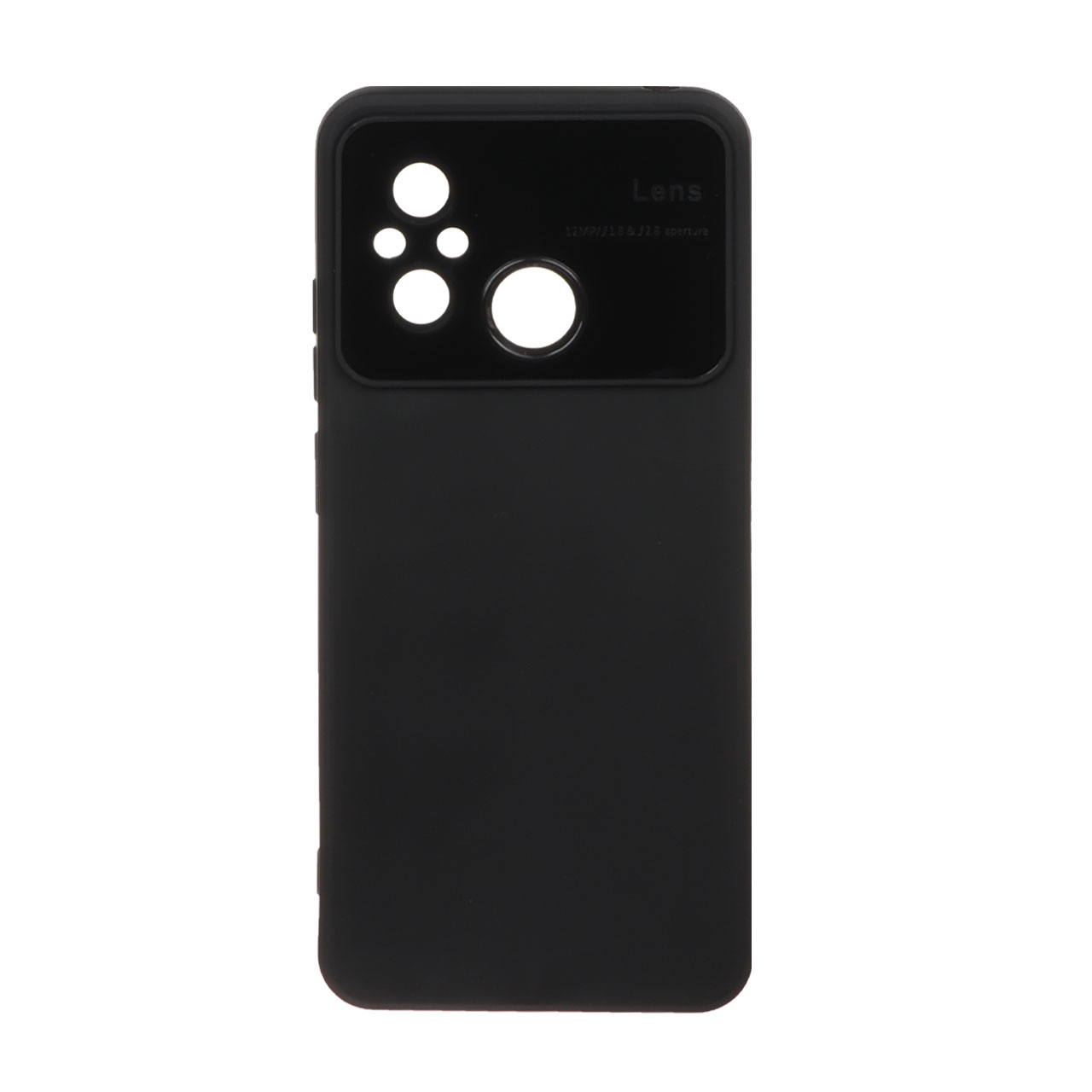 قاب  گوشیXiaomi Redmi 12C / Redmi 11A / Poco C55طرح سیلیکون محافظ لنز گلس دارمشکی کد61/11220