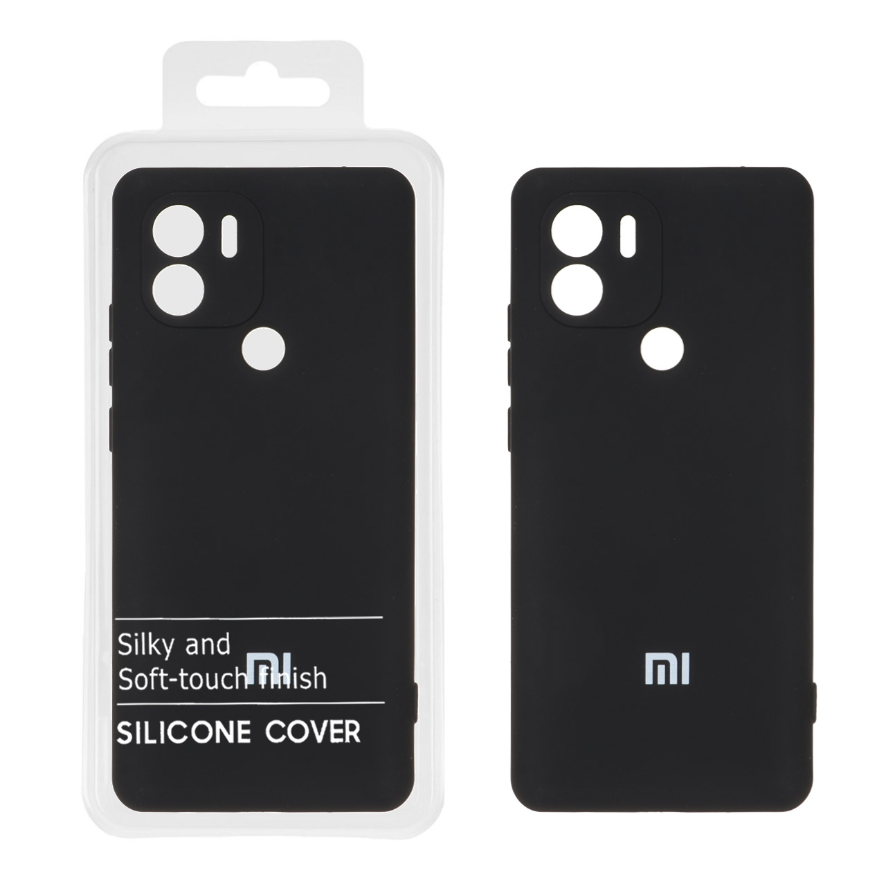 قاب  گوشی Xiaomi Redmi A1 Plus / Redmi A2 Plusطرح نیو سیلیکون محافظ لنزدار مشکی کد64/12057