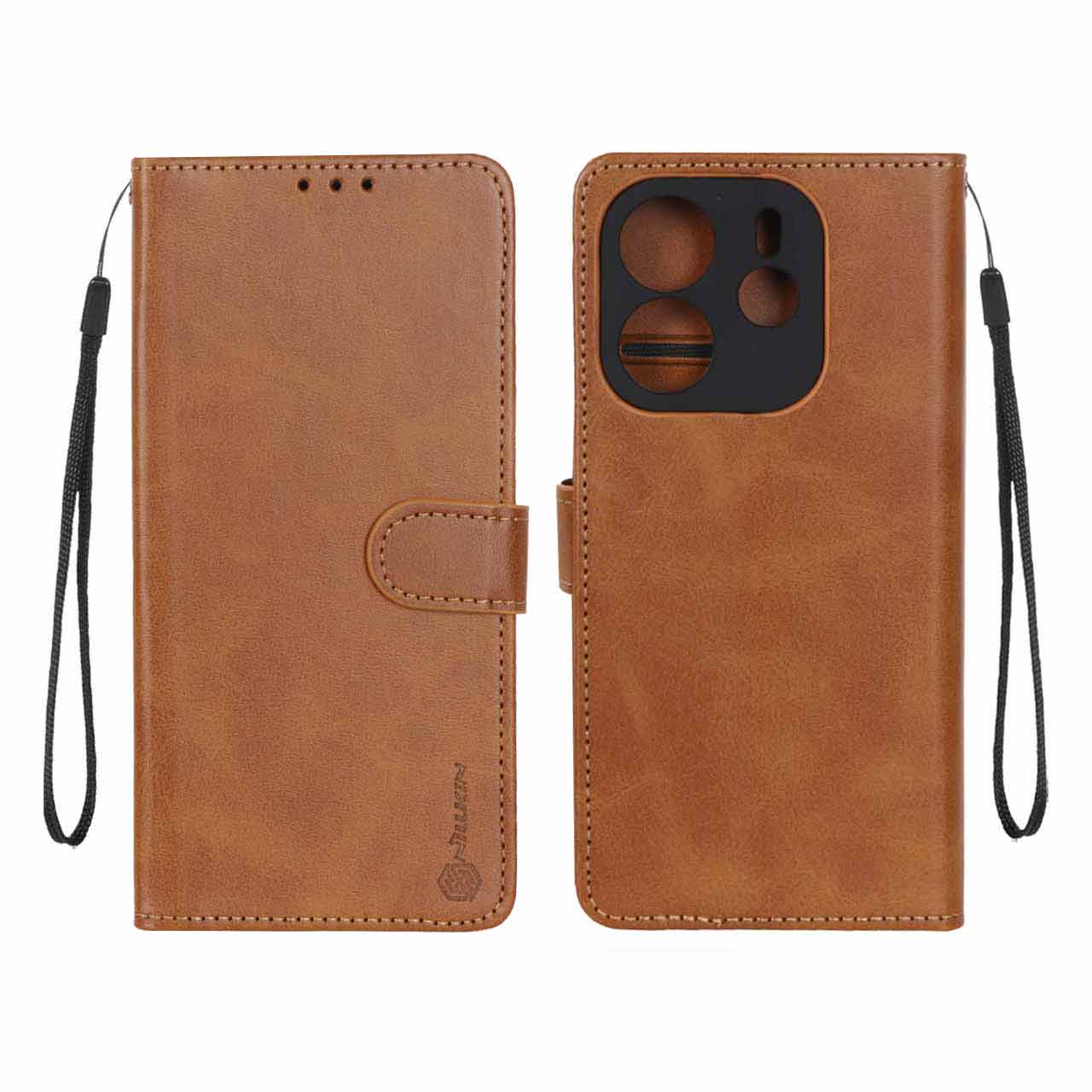 کیف موبایل Xiaomi Redmi Note 14 4Gچرمی مگنتی Nillkin قهوه ای کد126/12458