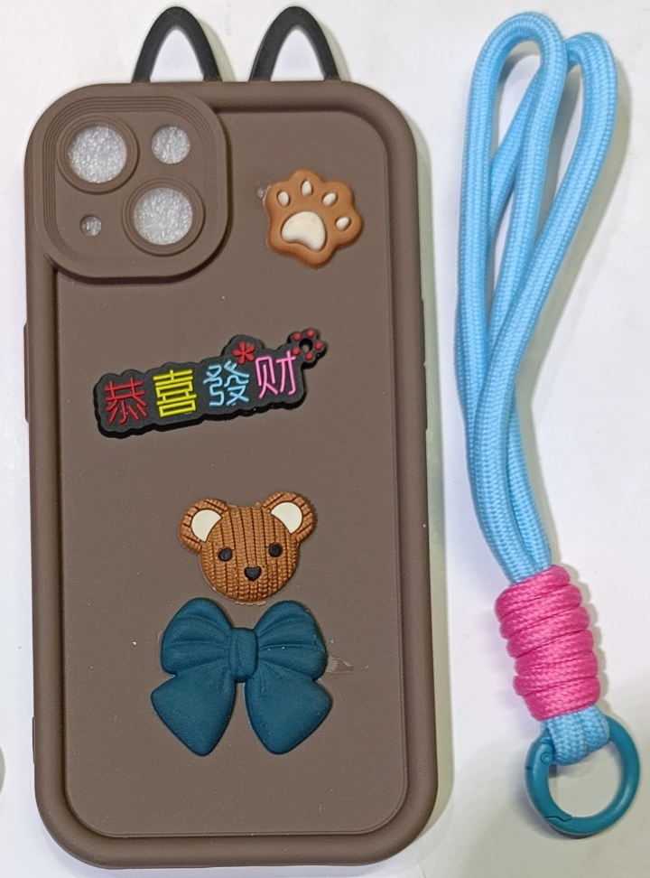 قاب گوشی  Apple iPhone 13 طرح عروسکی برجسته بنددار کد168/12603