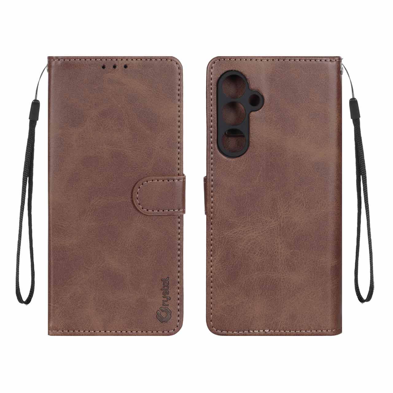 کیف چرمی Samsung Galaxy A55 مگنتی محافظ لنزدار قهوه ای جاکارتی خور کد129/12824