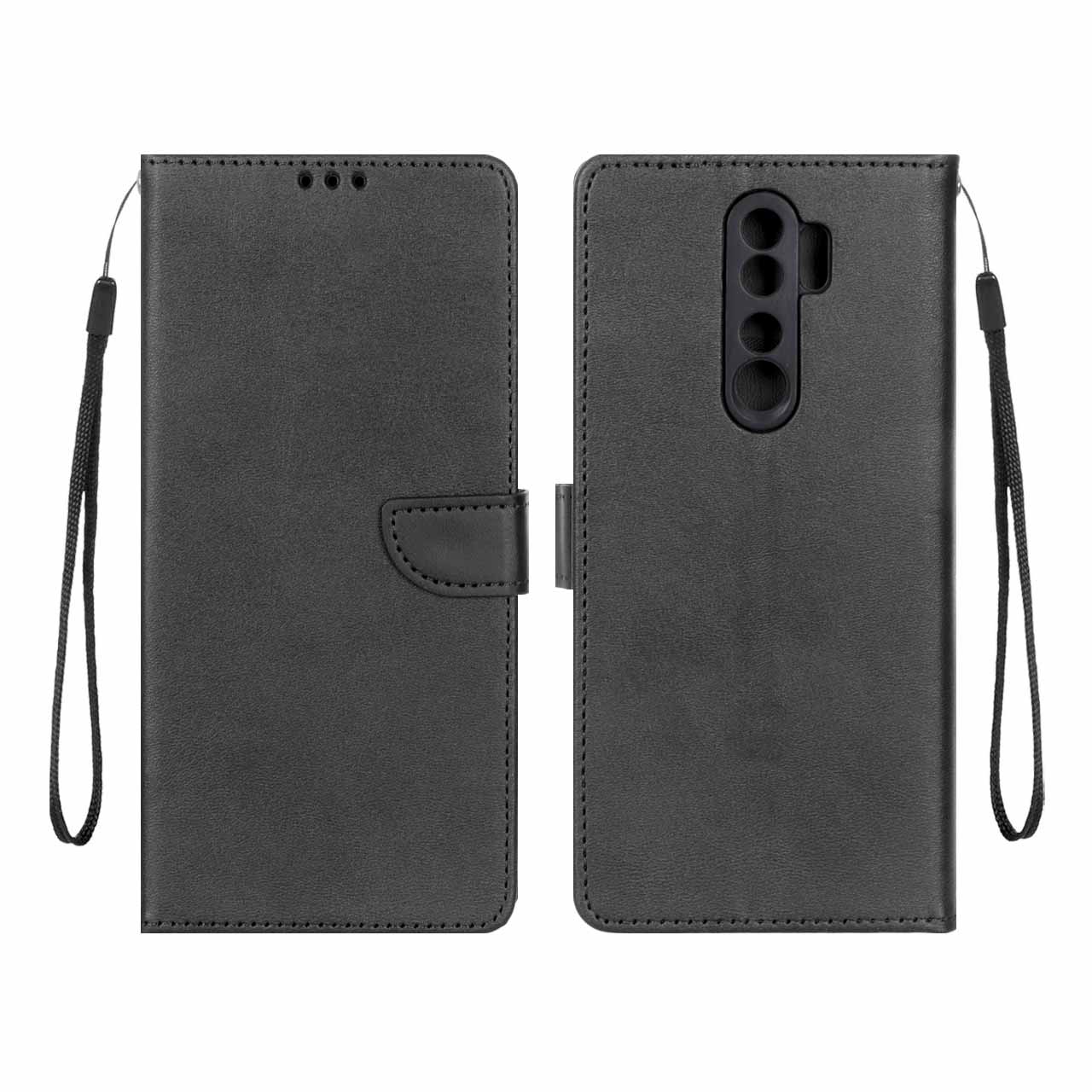 کیف چرمی Xiaomi Redmi Note 8 Proمگنتی محافظ لنزدار سرمه ای کد124/12814