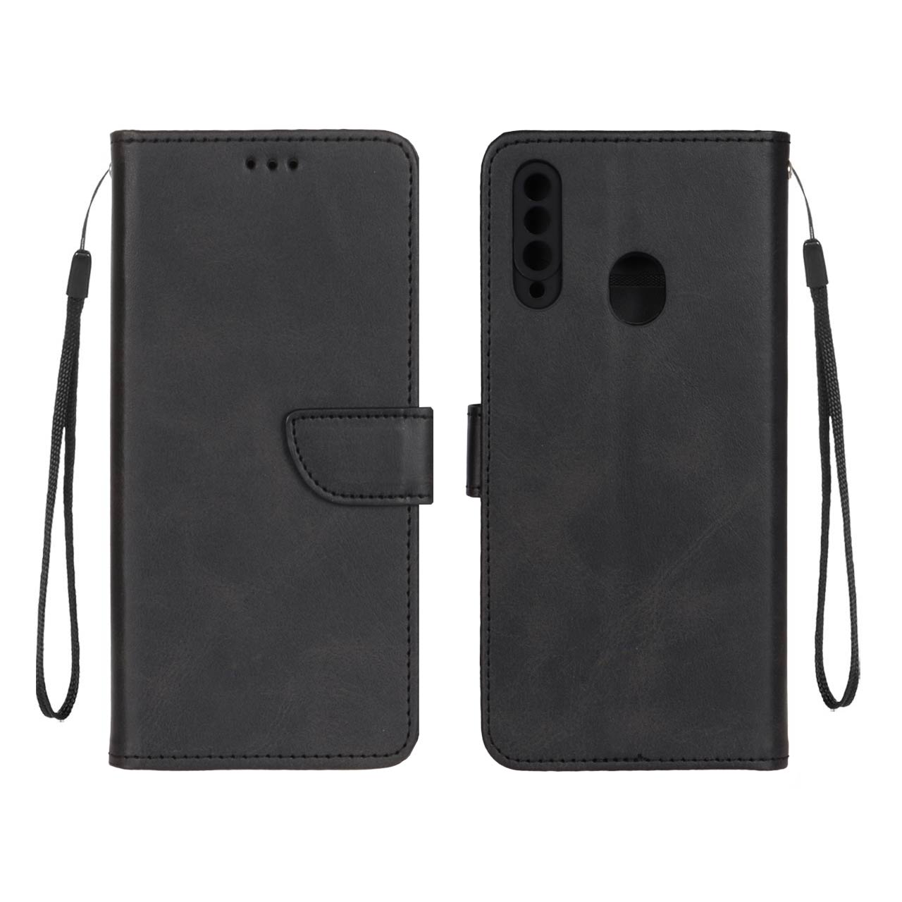 کیف چرمی Samsung Galaxy A20S مگنتی محافظ لنزدار مشکی قهوه ای کد129/12838