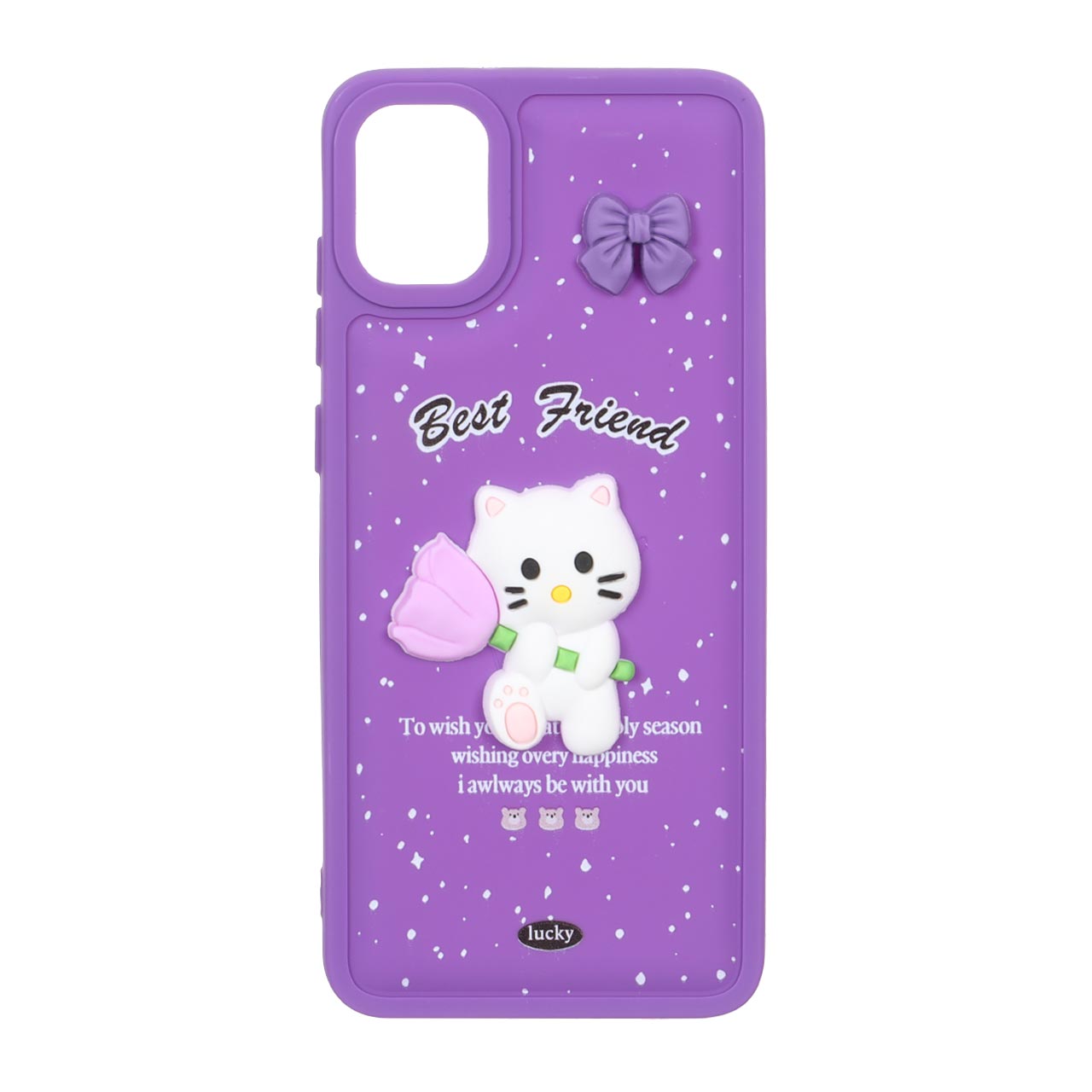 قاب گوشی  Samsung Galaxy A05طرح پافر ساده Lucky عروسک خمیری بنفش کد101/13048