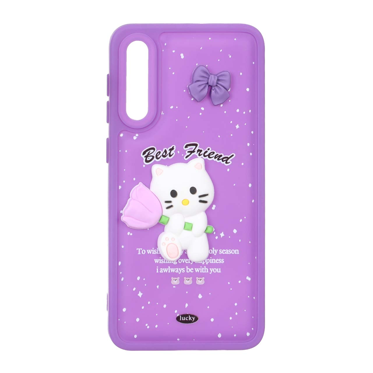قاب گوشیSamsung Galaxy A50 / A50s / A30sطرح پافر ساده Lucky عروسک خمیری بنفش کد101/13115