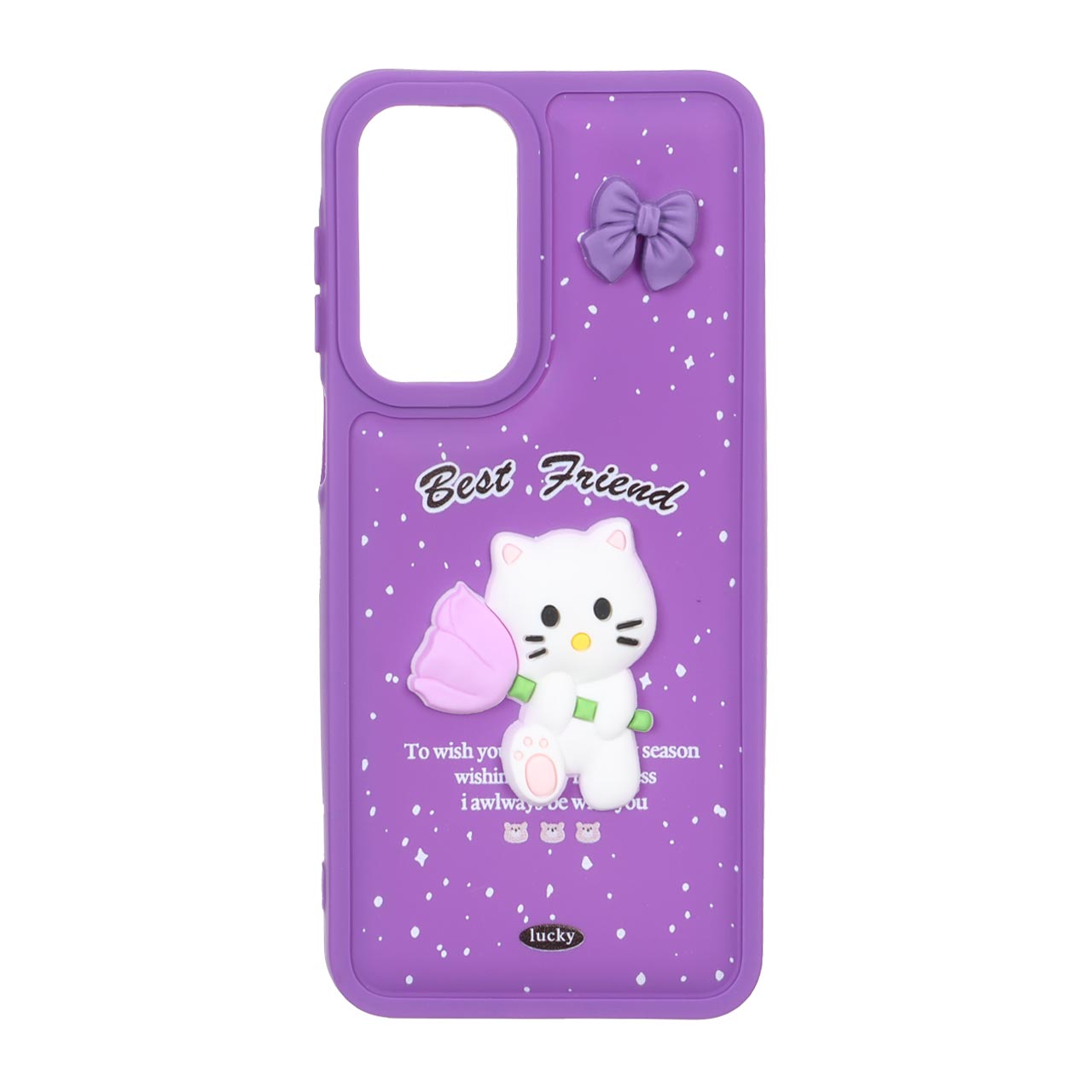 قاب گوشیSamsung Galaxy A16 طرح پافر ساده Lucky عروسک خمیری بنفش کد101/13133