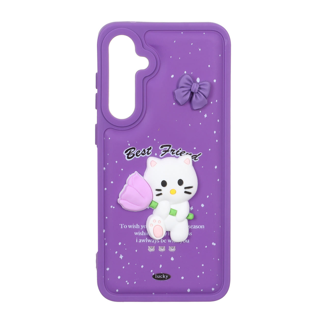 قاب گوشیSamsung Galaxy S23 FEطرح پافر ساده Lucky عروسک خمیری بنفش کد101/13139