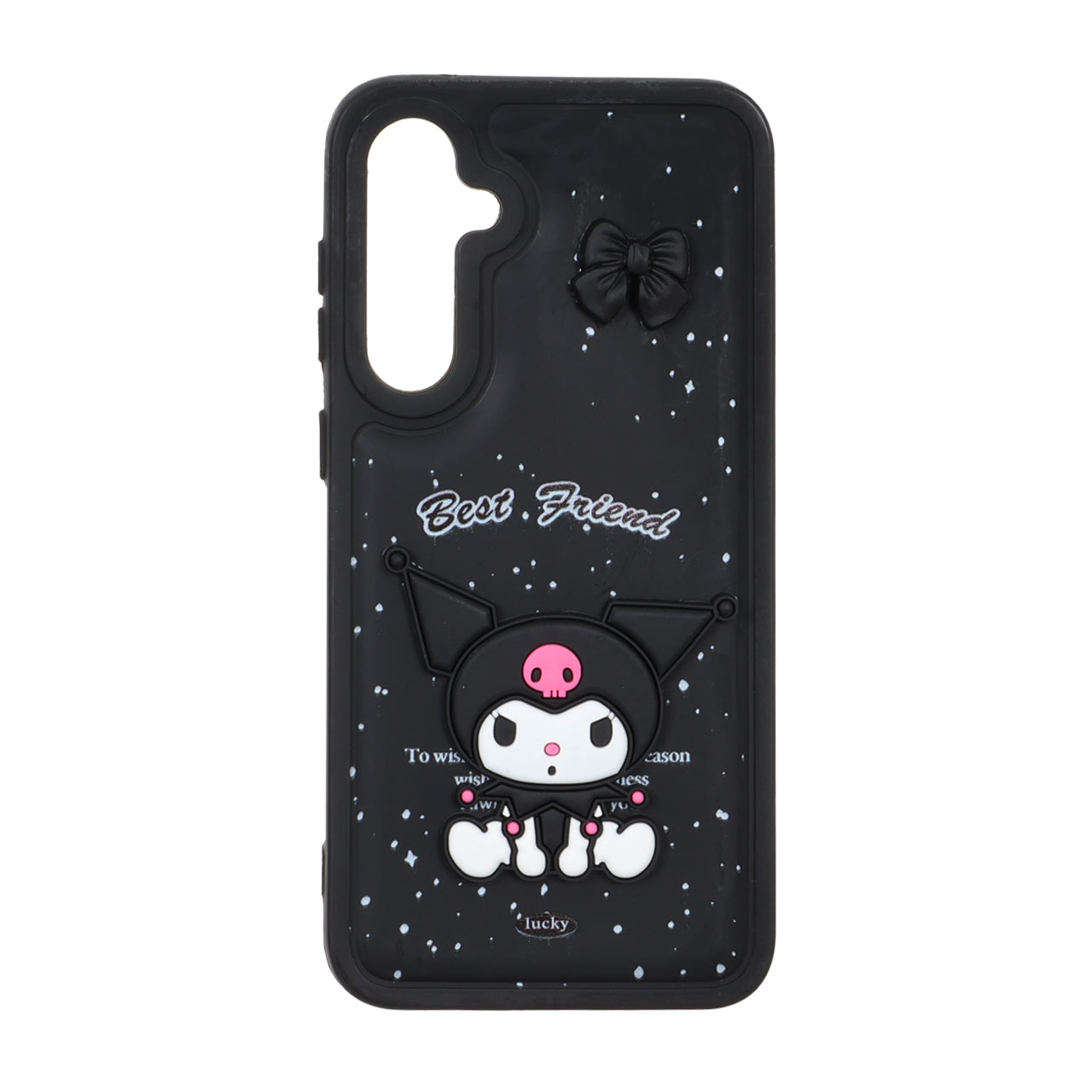 قاب گوشیSamsung Galaxy S23 FEطرح پافر ساده Lucky عروسک خمیری مشکی کد101/13140
