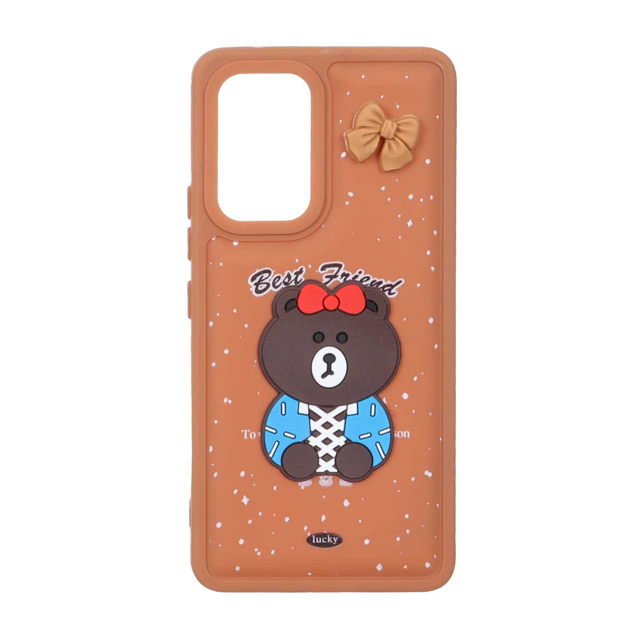 قاب گوشیSamsung Galaxy A53 طرح پافر ساده Lucky عروسک خمیری قهوه ای کد101/13150