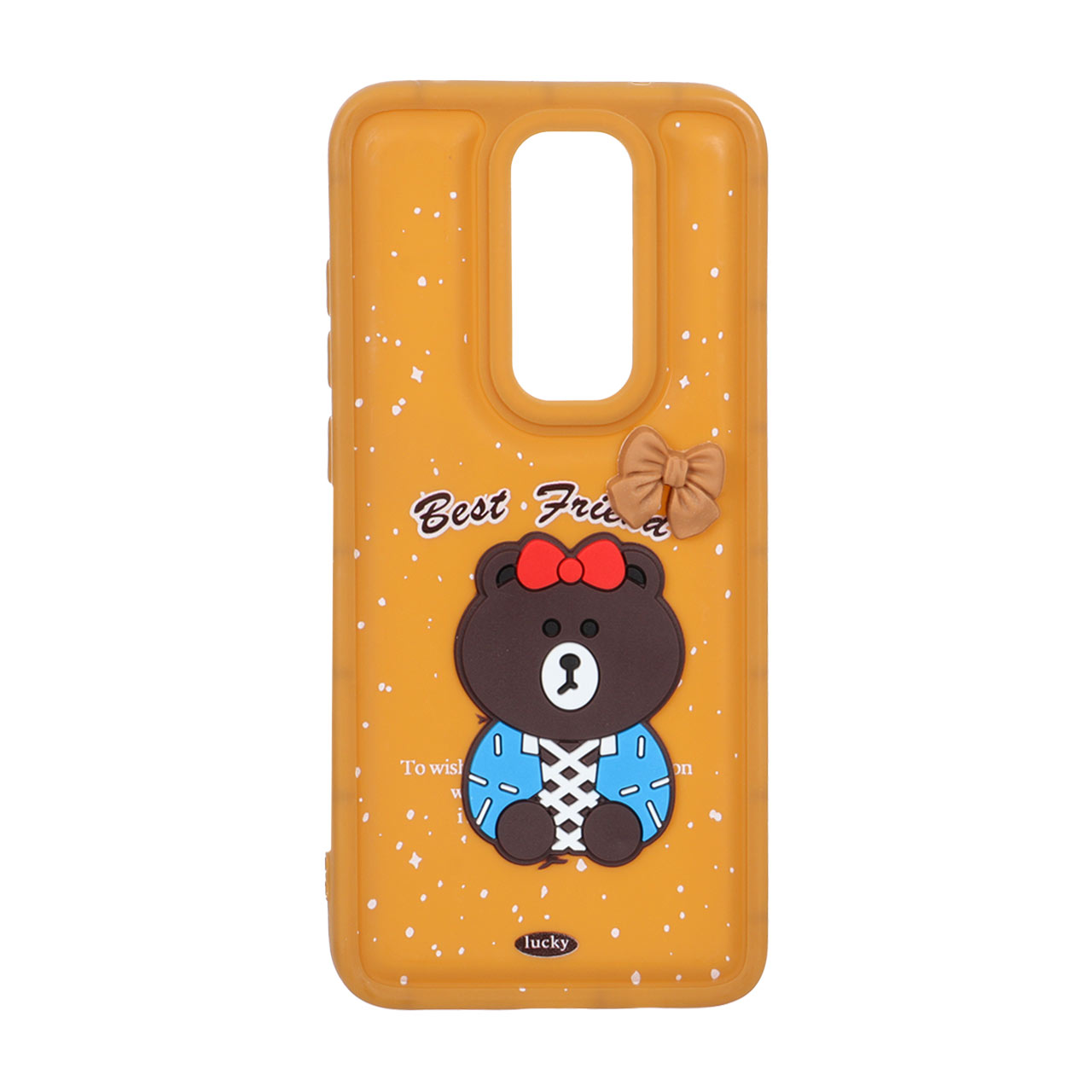 قاب گوشی Xiaomi Redmi Note 8 Proطرح پافر ساده Lucky عروسک خمیری قهوه ای کد101/13173