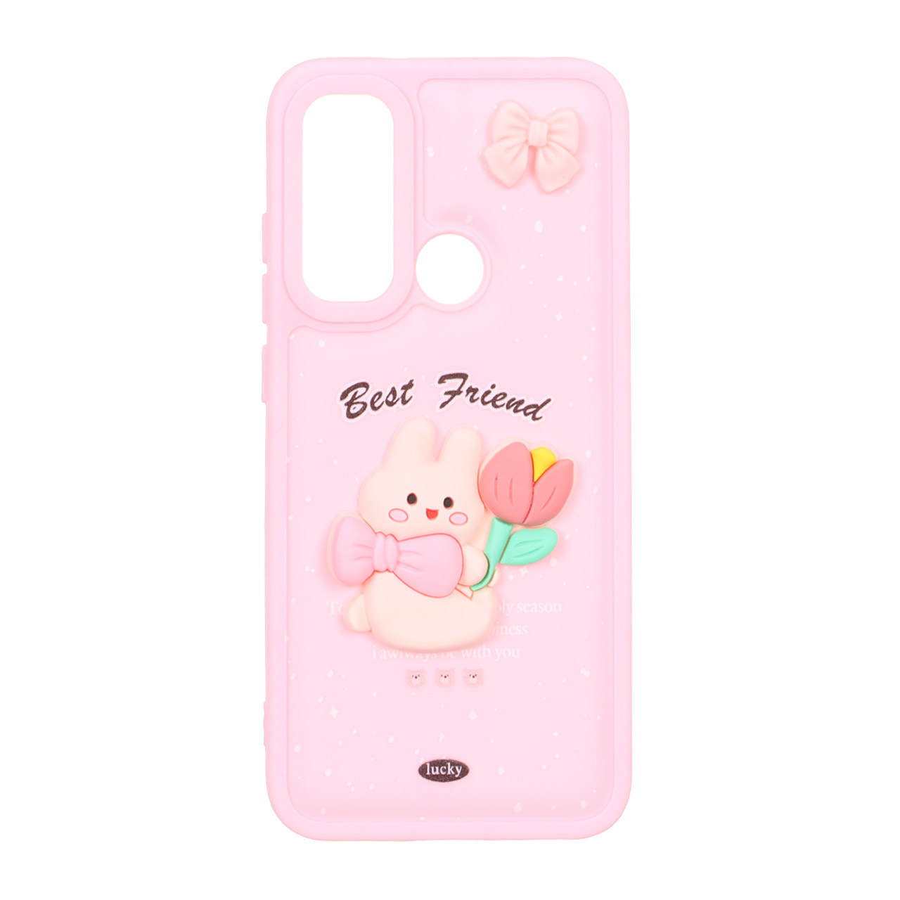 قاب  گوشی Xiaomi Redmi Note 8 طرح پافر ساده Lucky عروسک خمیری صورتی کد101/13175