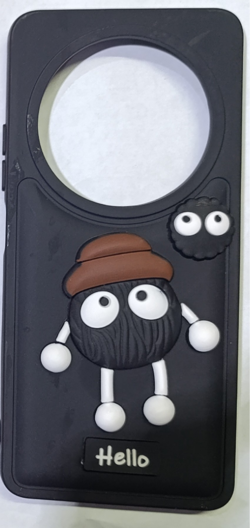قاب گوشیXiaomi Redmi 14C / Redmi A4 / Poco C75طرح پافر ساده Lucky عروسک خمیری مشکی کد101/13166