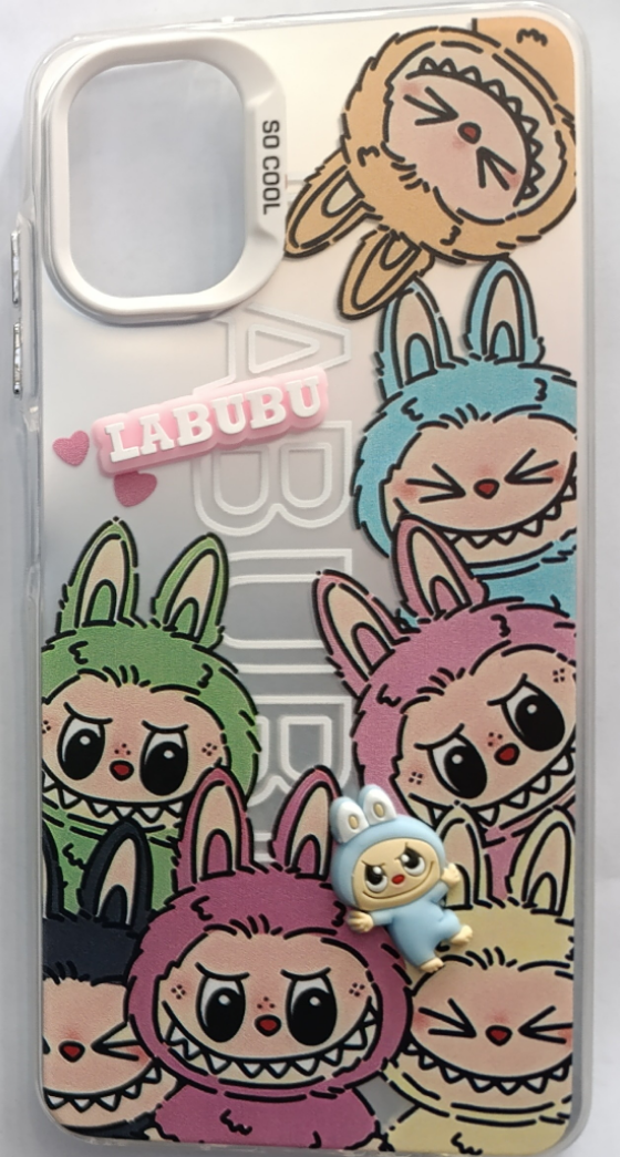 قاب گوشی Samsung Galaxy A06طرحLabubu هولوگرامی دور ژله ای عروسک دارکد117/13287