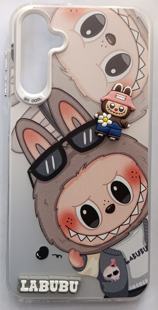 قاب گوشی Samsung Galaxy A15طرحLabubu هولوگرامی دور ژله ای عروسک دارکد117/13322