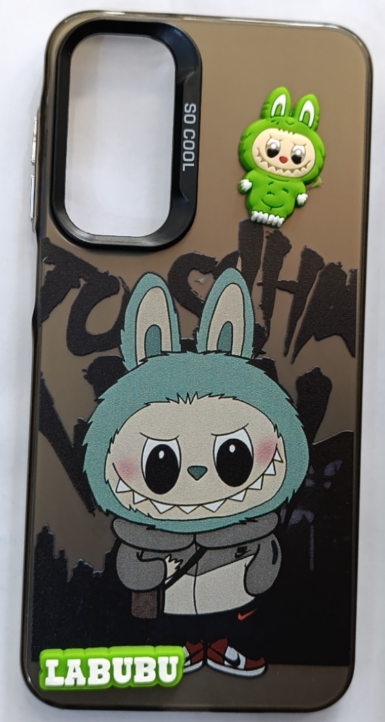 قاب گوشی Samsung Galaxy A16طرحLabubu هولوگرامی دور ژله ای عروسک دارکد117/13358