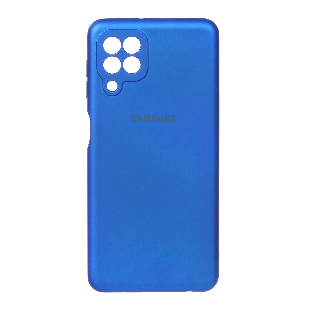 قابSamsung Galaxy A22 4G / M22 / M32 4G / F22  طرح سیلیکونی  محافظ لنزدار آبی کاربنی کد56/13548