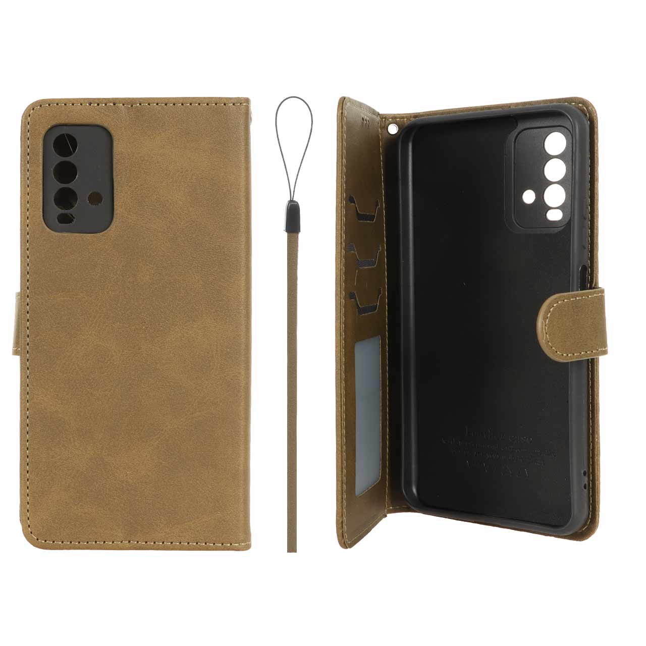 کیف موبایل Xiaomi Redmi 9T 4Gطرح مگنتی درجه یک داخل خز سبز زیتونی کد257/14147