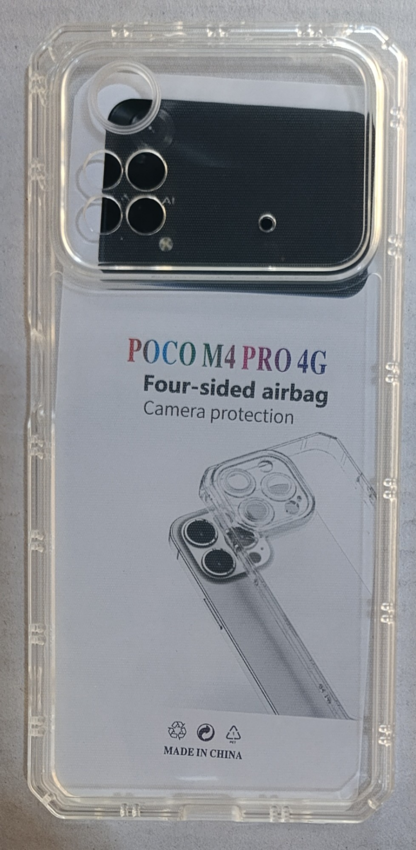 قاب گوشی Xiaomi Poco M4 Pro 4Gطرح پشت شفاف محافظ لنزدار کد41/14182