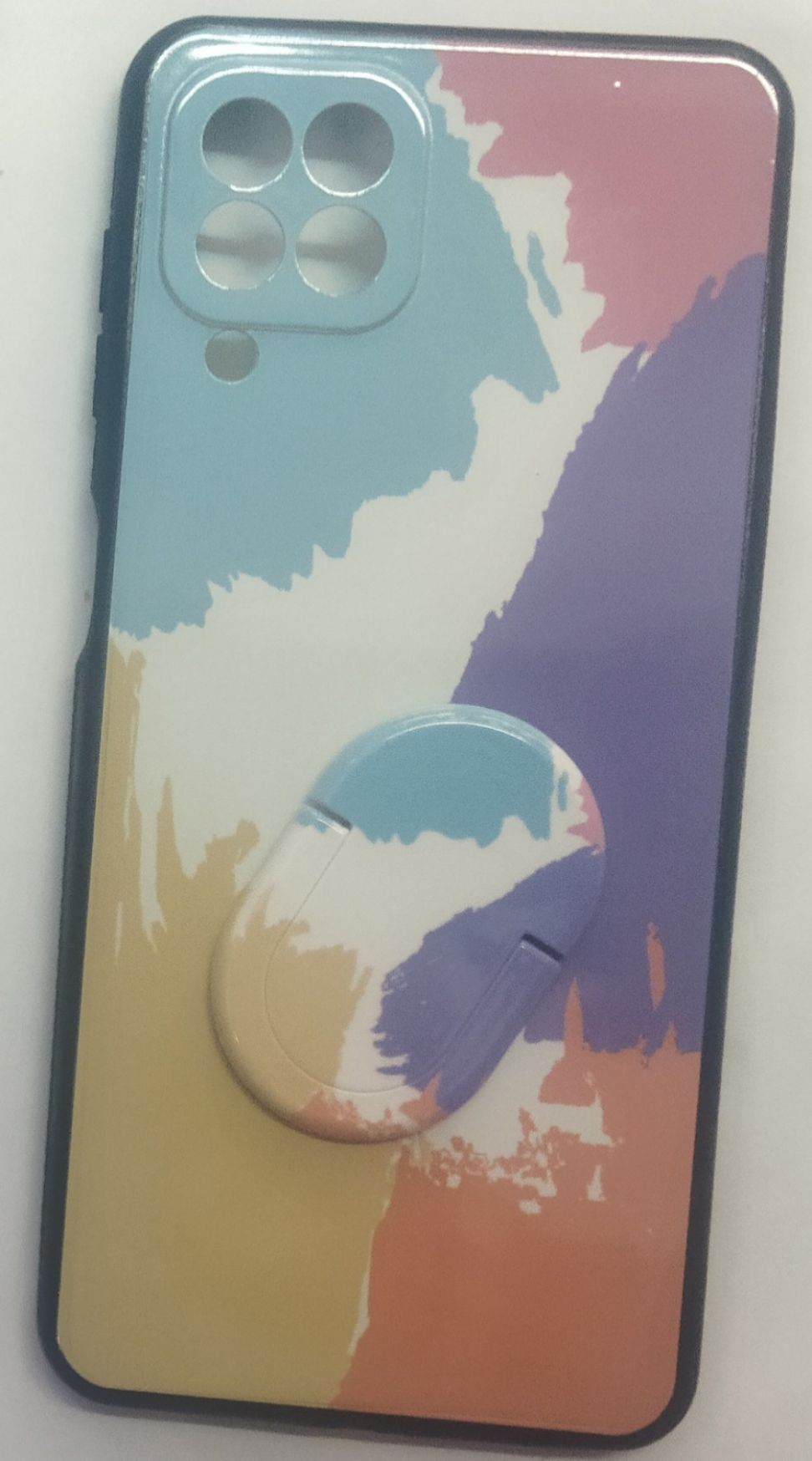 قاب گوشیSamsung A22-4G / M32-4G / F22 - RFF  طرح ابرنگی باهولدرکد14196