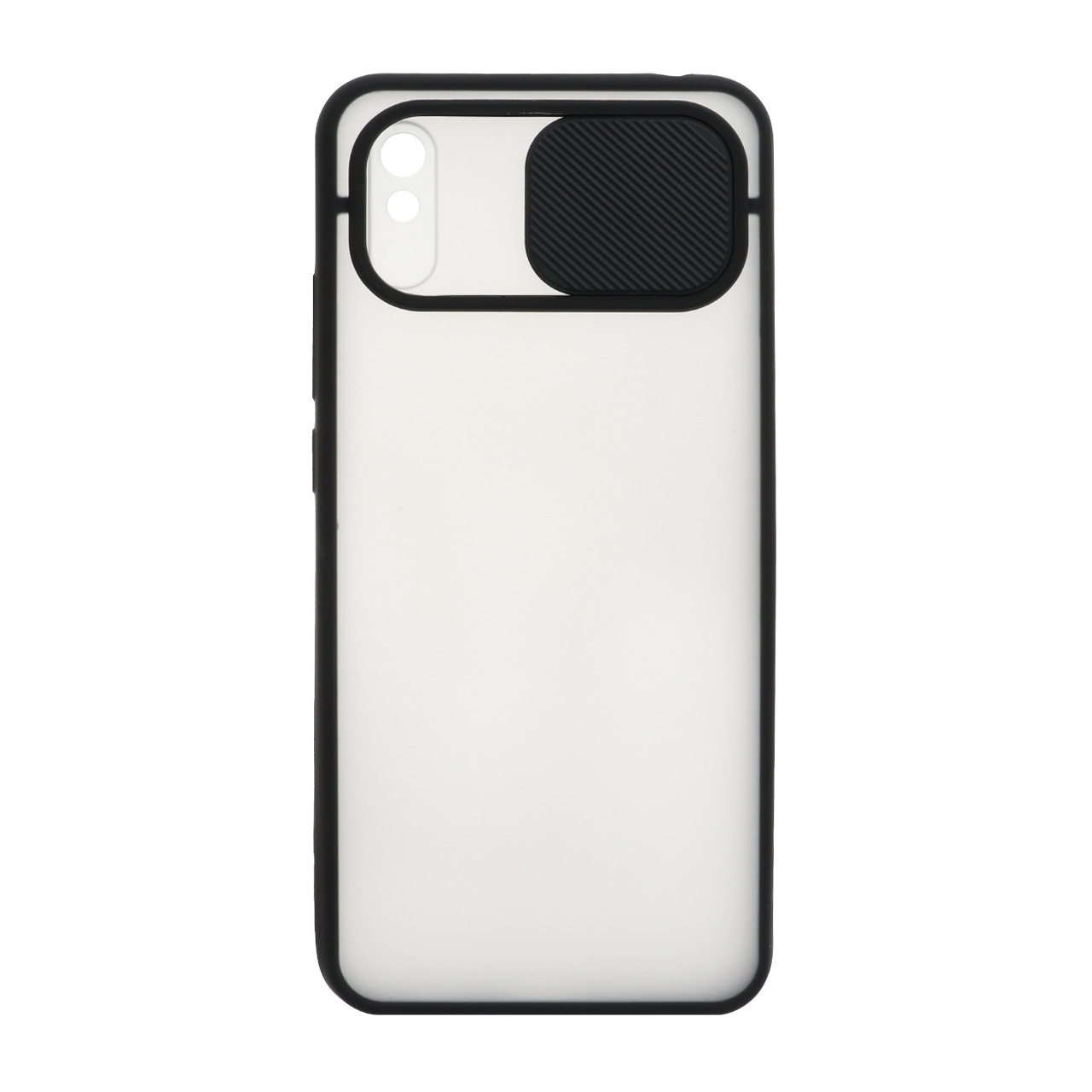 قاب  گوشیXiaomi Redmi 9A طرح پشت مات محافظ لنزدار کشویی سرمه ای کد66/14359